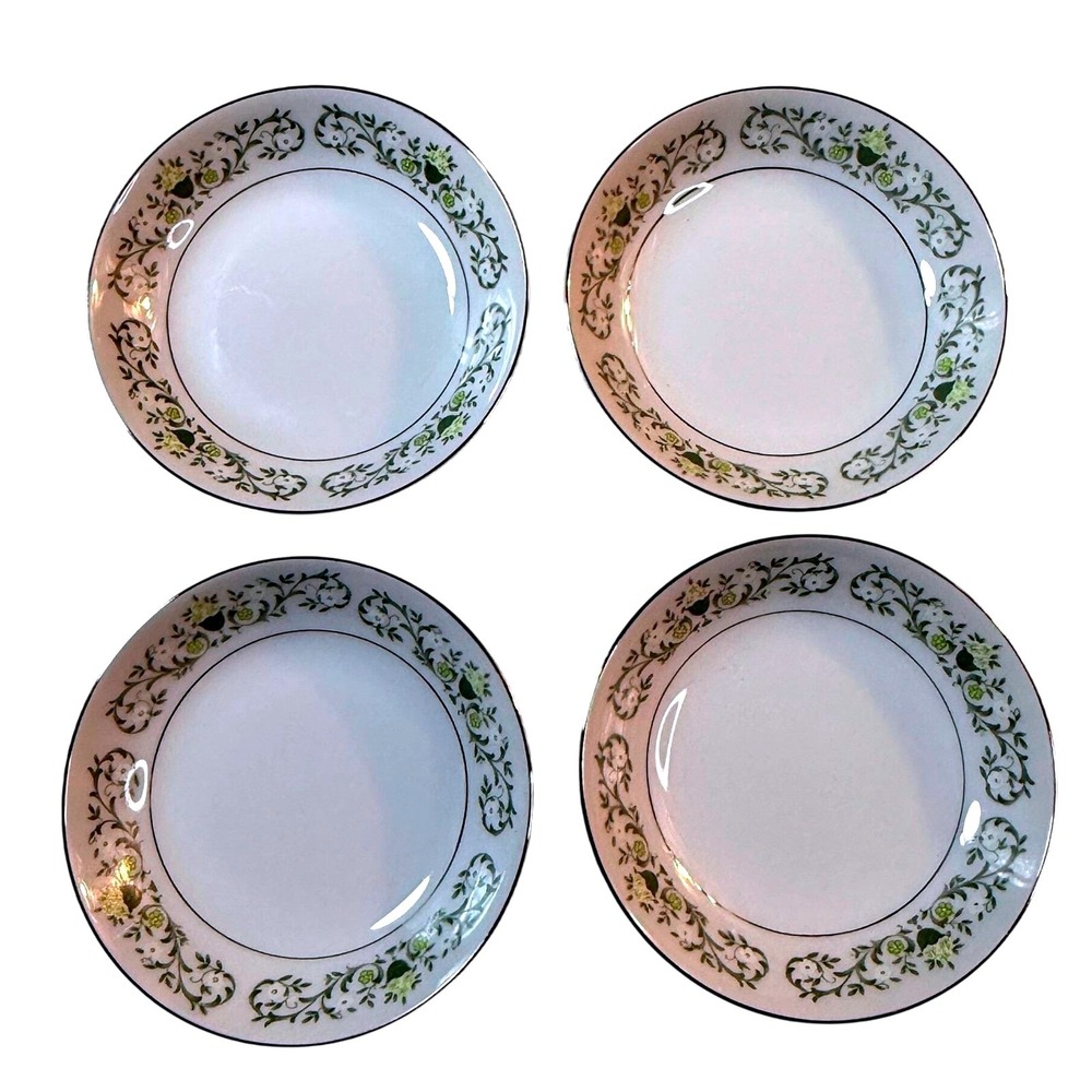 Sterling Fine China Fruit Dessert‎ Plates 5.5' Set 4 Florentine Grandmillennial